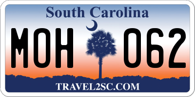 SC license plate MOH062