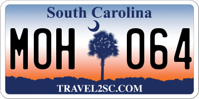 SC license plate MOH064