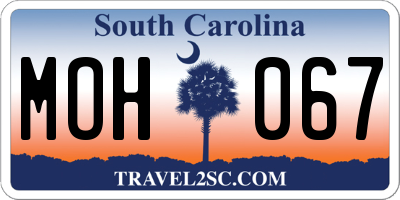 SC license plate MOH067