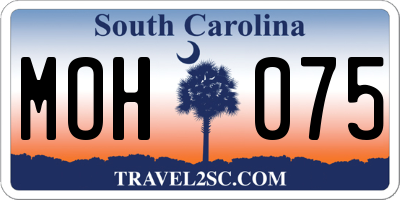 SC license plate MOH075