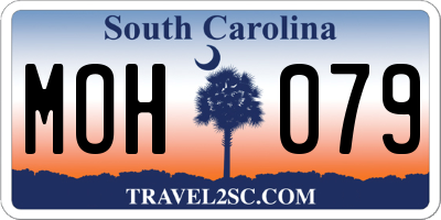SC license plate MOH079