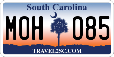 SC license plate MOH085