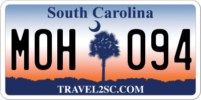 SC license plate MOH094