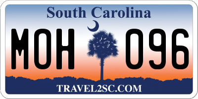 SC license plate MOH096