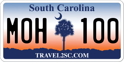 SC license plate MOH100