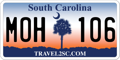 SC license plate MOH106