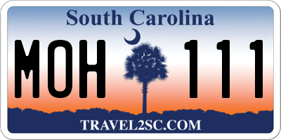 SC license plate MOH111