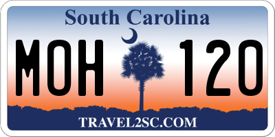 SC license plate MOH120