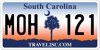 SC license plate MOH121