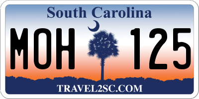 SC license plate MOH125