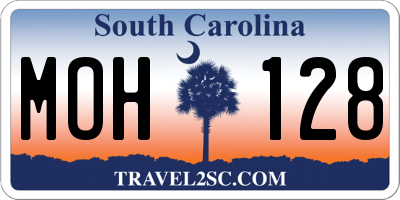 SC license plate MOH128