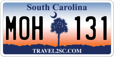 SC license plate MOH131