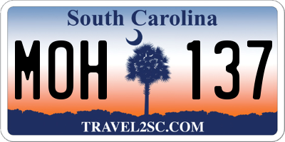 SC license plate MOH137