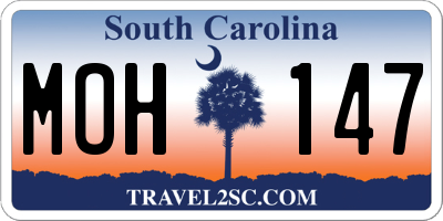 SC license plate MOH147