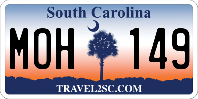 SC license plate MOH149
