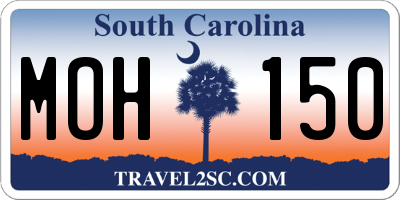 SC license plate MOH150