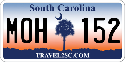 SC license plate MOH152