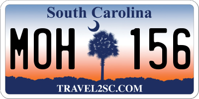 SC license plate MOH156