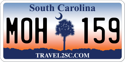 SC license plate MOH159