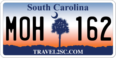 SC license plate MOH162