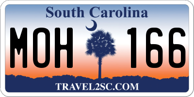 SC license plate MOH166