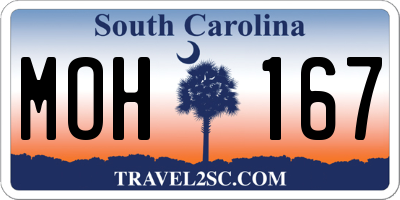 SC license plate MOH167