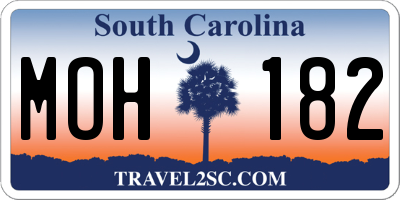 SC license plate MOH182