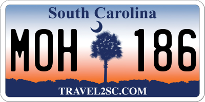 SC license plate MOH186