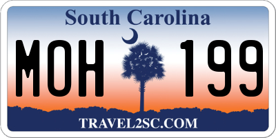 SC license plate MOH199
