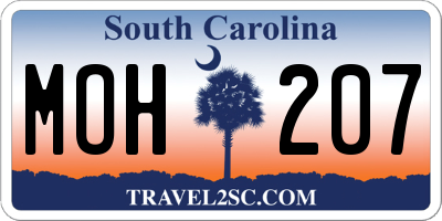 SC license plate MOH207
