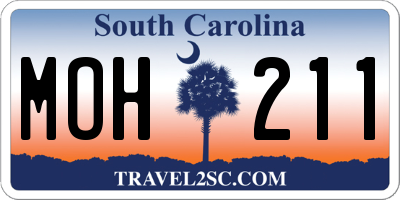 SC license plate MOH211
