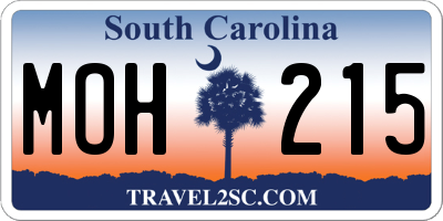 SC license plate MOH215