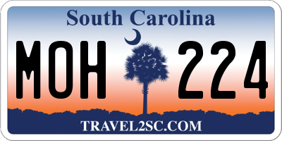 SC license plate MOH224