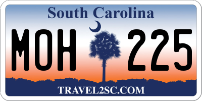 SC license plate MOH225