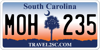 SC license plate MOH235