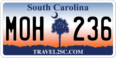 SC license plate MOH236