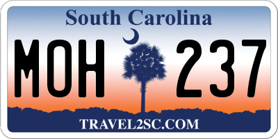SC license plate MOH237