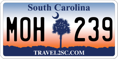 SC license plate MOH239