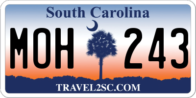 SC license plate MOH243
