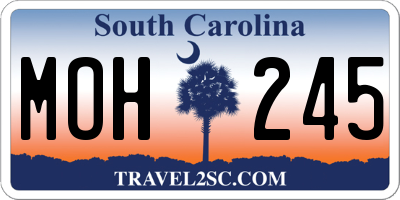 SC license plate MOH245