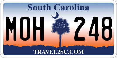 SC license plate MOH248