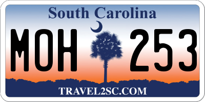 SC license plate MOH253