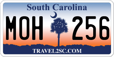 SC license plate MOH256