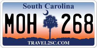 SC license plate MOH268