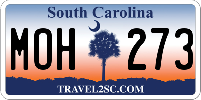 SC license plate MOH273