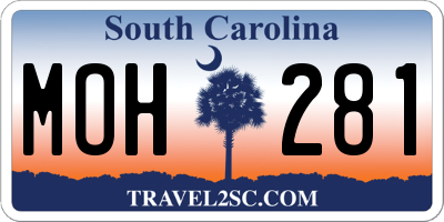 SC license plate MOH281