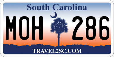 SC license plate MOH286