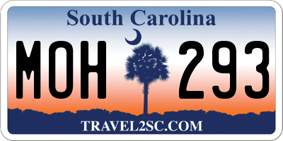 SC license plate MOH293