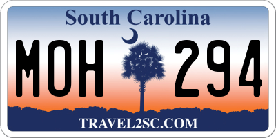 SC license plate MOH294