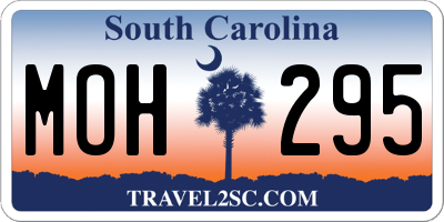SC license plate MOH295